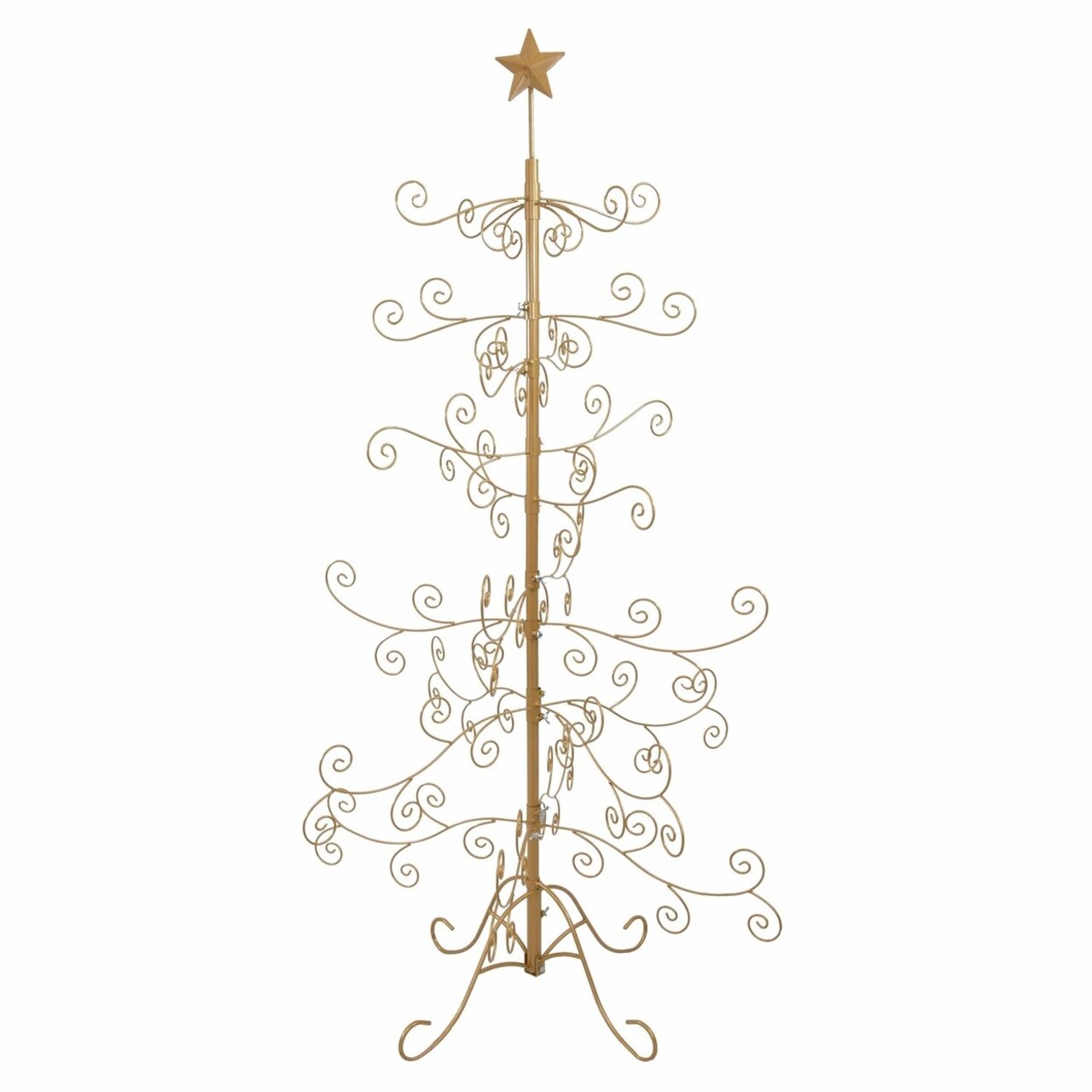 Sunnydaze Noelle Indoor Gold Metal Christmas Ornament Tree - 5 Ft